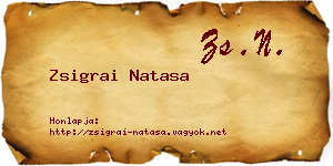 Zsigrai Natasa névjegykártya